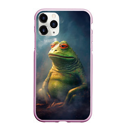 Чехол iPhone 11 Pro матовый Пепе лягушка, цвет: 3D-розовый