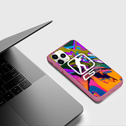 Чехол iPhone 11 Pro матовый КС 2, цвет: 3D-малиновый — фото 2