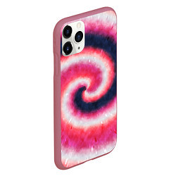 Чехол iPhone 11 Pro матовый Tie-Dye дизайн, цвет: 3D-малиновый — фото 2