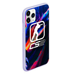 Чехол iPhone 11 Pro матовый КС2 логотип, цвет: 3D-светло-сиреневый — фото 2