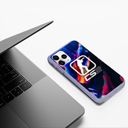 Чехол iPhone 11 Pro матовый КС2 логотип, цвет: 3D-светло-сиреневый — фото 2
