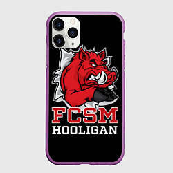 Чехол iPhone 11 Pro матовый FCSM hooligan, цвет: 3D-фиолетовый