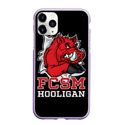 Чехол iPhone 11 Pro матовый FCSM hooligan, цвет: 3D-светло-сиреневый