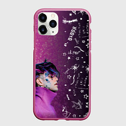 Чехол iPhone 11 Pro матовый Лил Пип тату фиолетовый, цвет: 3D-малиновый