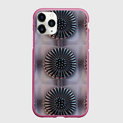 Чехол iPhone 11 Pro матовый Узор из жидкого металла, цвет: 3D-малиновый