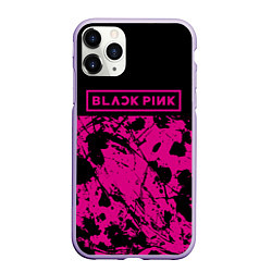 Чехол iPhone 11 Pro матовый Black pink - emblem - pattern - music, цвет: 3D-светло-сиреневый