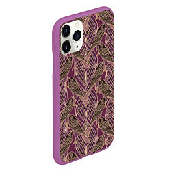 Чехол iPhone 11 Pro матовый Сокол в стиле модерн - паттерн, цвет: 3D-фиолетовый — фото 2