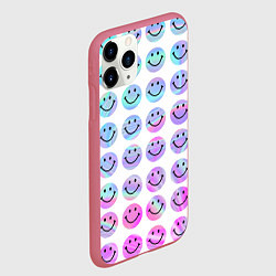 Чехол iPhone 11 Pro матовый Smiley holographic, цвет: 3D-малиновый — фото 2