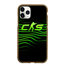 Чехол iPhone 11 Pro матовый CS2 green logo