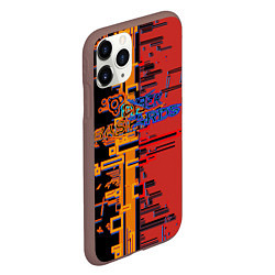 Чехол iPhone 11 Pro матовый Киберпанк - Cyber Bastards, цвет: 3D-коричневый — фото 2