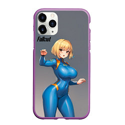 Чехол iPhone 11 Pro матовый Аниме девушка из фалаут, цвет: 3D-фиолетовый