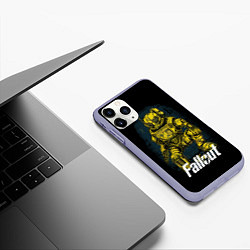 Чехол iPhone 11 Pro матовый Желтая броня Фалаут, цвет: 3D-светло-сиреневый — фото 2