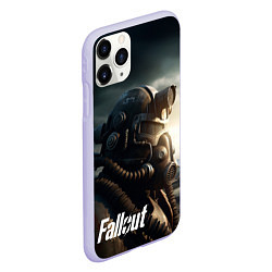 Чехол iPhone 11 Pro матовый Fallout man game, цвет: 3D-светло-сиреневый — фото 2