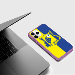 Чехол iPhone 11 Pro матовый ФК Ростов - жёлто синие, цвет: 3D-фиолетовый — фото 2