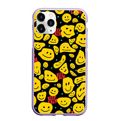 Чехол iPhone 11 Pro матовый Смайлик сохраняй спокойствие, цвет: 3D-светло-сиреневый