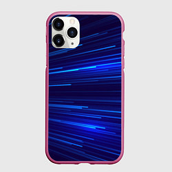 Чехол iPhone 11 Pro матовый Яркие неоновые полосы - минимализм, цвет: 3D-малиновый