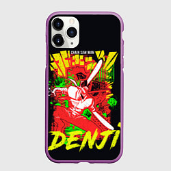 Чехол iPhone 11 Pro матовый Человек-бензопила - поп арт