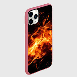 Чехол iPhone 11 Pro матовый Огненная текстура, цвет: 3D-малиновый — фото 2