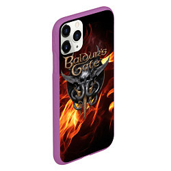 Чехол iPhone 11 Pro матовый Baldurs Gate 3 fire, цвет: 3D-фиолетовый — фото 2