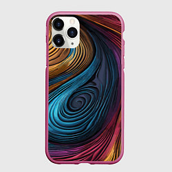 Чехол iPhone 11 Pro матовый Gradient madness, цвет: 3D-малиновый