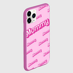 Чехол iPhone 11 Pro матовый Мамочка в стиле барби - паттерн розовый, цвет: 3D-фиолетовый — фото 2