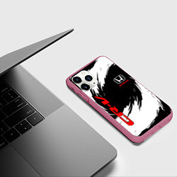Чехол iPhone 11 Pro матовый Honda - белые краски, цвет: 3D-малиновый — фото 2