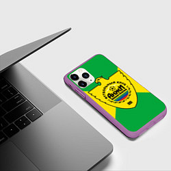Чехол iPhone 11 Pro матовый ФК Анжи, цвет: 3D-фиолетовый — фото 2