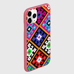Чехол iPhone 11 Pro матовый Колорит, цвет: 3D-малиновый — фото 2
