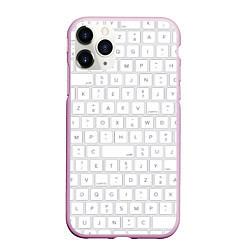 Чехол iPhone 11 Pro матовый Клавиатура apple, цвет: 3D-розовый
