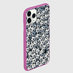 Чехол iPhone 11 Pro матовый Узор с мячиками, цвет: 3D-фиолетовый — фото 2