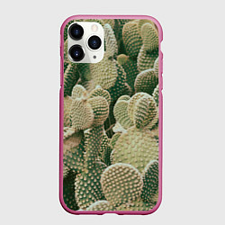 Чехол iPhone 11 Pro матовый Поле кактусов, цвет: 3D-малиновый