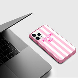 Чехол iPhone 11 Pro матовый Bad Bitch Club - barbie style, цвет: 3D-малиновый — фото 2