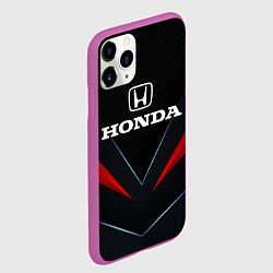 Чехол iPhone 11 Pro матовый Honda - технологии, цвет: 3D-фиолетовый — фото 2