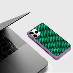 Чехол iPhone 11 Pro матовый Кожа изумрудного дракона, цвет: 3D-фиолетовый — фото 2