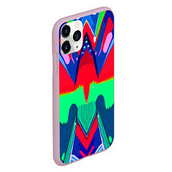 Чехол iPhone 11 Pro матовый Abstract mirror composition, цвет: 3D-розовый — фото 2