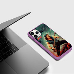 Чехол iPhone 11 Pro матовый AC DC rock, цвет: 3D-фиолетовый — фото 2