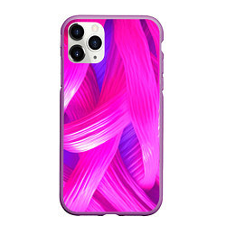 Чехол iPhone 11 Pro матовый Розовые лоскуты, цвет: 3D-фиолетовый