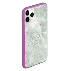 Чехол iPhone 11 Pro матовый Зелёный мрамор, цвет: 3D-фиолетовый — фото 2