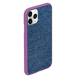 Чехол iPhone 11 Pro матовый Текстура джинсы, цвет: 3D-фиолетовый — фото 2