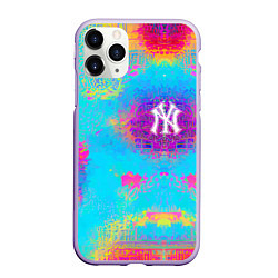 Чехол iPhone 11 Pro матовый New York Yankees - baseball team - logo, цвет: 3D-светло-сиреневый