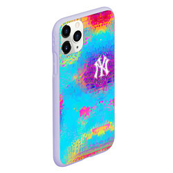 Чехол iPhone 11 Pro матовый New York Yankees - baseball team - logo, цвет: 3D-светло-сиреневый — фото 2