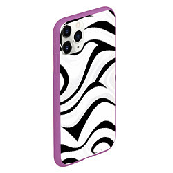 Чехол iPhone 11 Pro матовый Анималистическая абстракция зебры, цвет: 3D-фиолетовый — фото 2