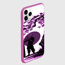 Чехол iPhone 11 Pro матовый Канеки самурай под сакурой, цвет: 3D-фиолетовый — фото 2