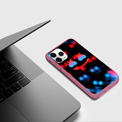 Чехол iPhone 11 Pro матовый Marshmello skibidi dob dob, цвет: 3D-малиновый — фото 2