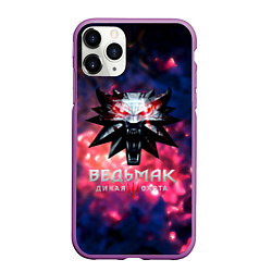Чехол iPhone 11 Pro матовый Символ ведьмак стиль мага, цвет: 3D-фиолетовый