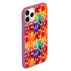 Чехол iPhone 11 Pro матовый Цветные карандаши, цвет: 3D-фиолетовый — фото 2