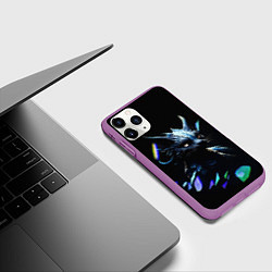 Чехол iPhone 11 Pro матовый Кот дракон, цвет: 3D-фиолетовый — фото 2