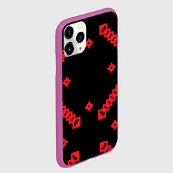 Чехол iPhone 11 Pro матовый Национальный - черный 2, цвет: 3D-фиолетовый — фото 2