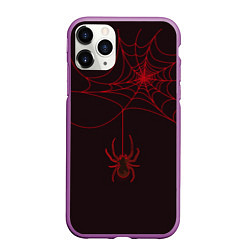 Чехол iPhone 11 Pro матовый Красная паутина