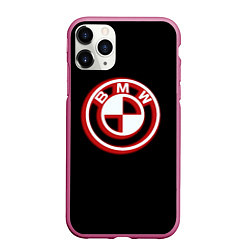 Чехол iPhone 11 Pro матовый Bmw fire car, цвет: 3D-малиновый